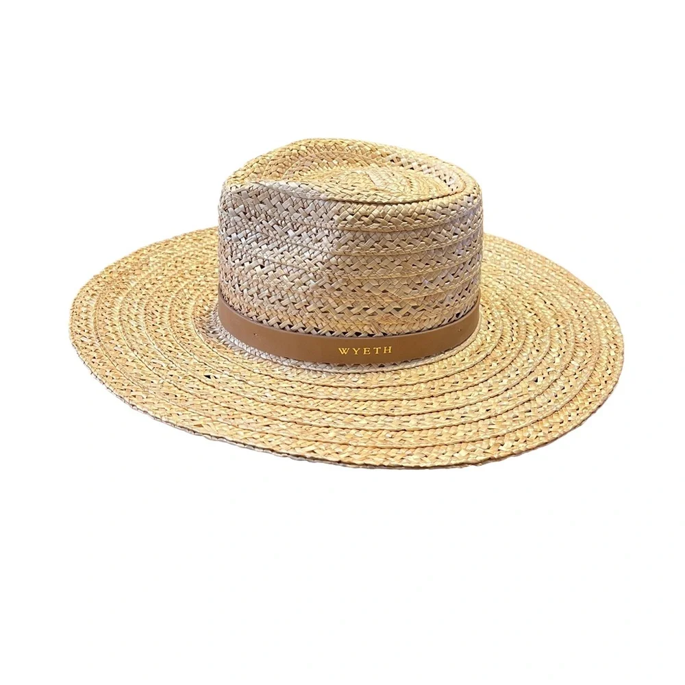 Wyeth by Todd Magill Natural Straw Rancher Hat Tan Leather Band O/S one  size - Picture 2 of 10